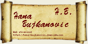 Hana Bujkanović vizit kartica